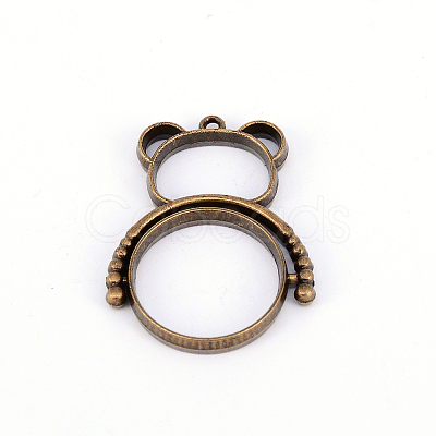 Alloy Open Back Bezel Pendants(rotatable) PALLOY-WH0070-46AB-1