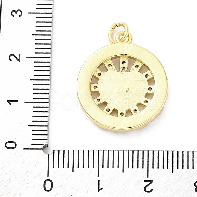 Brass Micro Pave Cubic Zirconia and Enamel and ABS Imitation Pearl Pendants KK-D325-24G-02-1