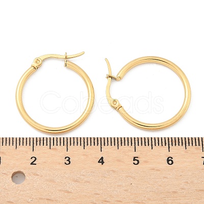 Ion Plating(IP) 304 Stainless Steel Hoop Earrings EJEW-N0016-11G-C-1