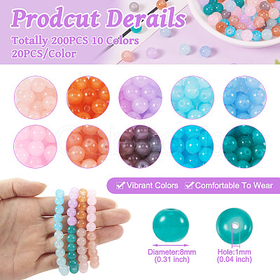 200Pcs 10 Colors Glass Beads GLAA-TA0001-29-1