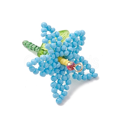 Glass Seed Beaded Pendants PALLOY-MZ01283-01-1