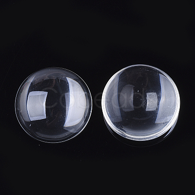 Transparent Glass Cabochons GGLA-R026-30mm-B-1