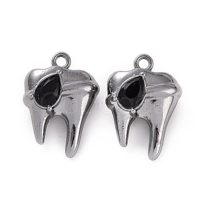 Rack Plating Alloy Glass Pendants FIND-I037-08B-02-1