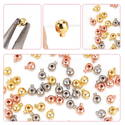 ARRICRAFT 60Pcs 3 Colors Brass Crimp Beads KK-AR0003-60-1