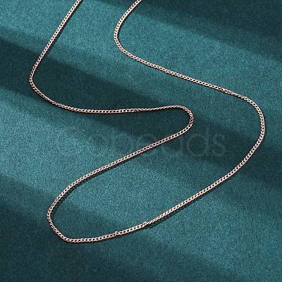 Long-Lasting Plated Brass Curb Chain Necklaces NJEW-K112-07RG-NF-1