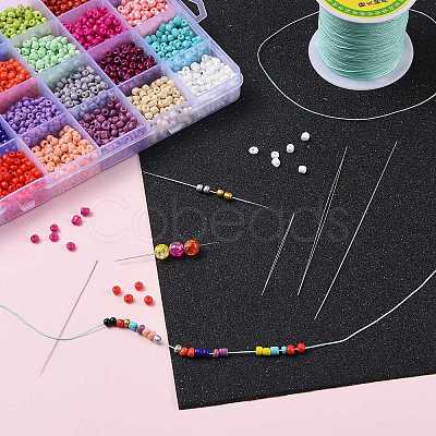 Iron Collapsible Big Eye Beading Needles ES001Y-S-57mm-01-1