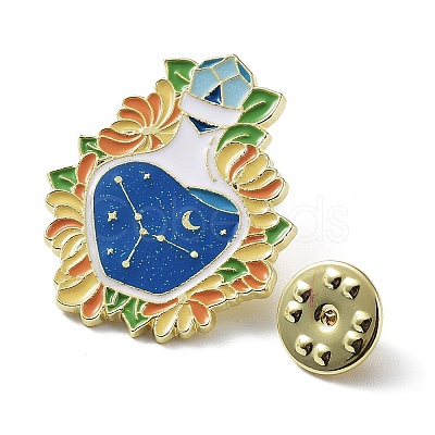 Flower Holy Vase Cancer Enamel Pins JEWB-B012-03C-1