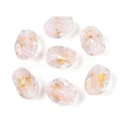 Handmade Gold & Silver Foil Glass Beads FOIL-N030-02H-1