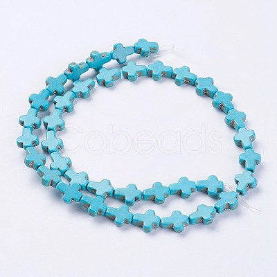 Synthetic Turquoise Beads Strands G-E456-15B-8x10m-1