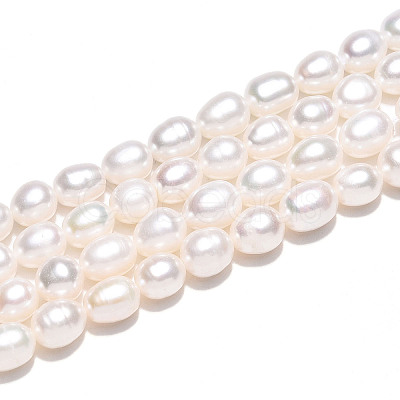 Natural Cultured Freshwater Pearl Beads Strands PEAR-N012-07Y-01-1