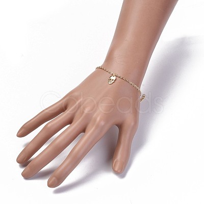 Brass Charm Bracelets BJEW-JB04322-02-1