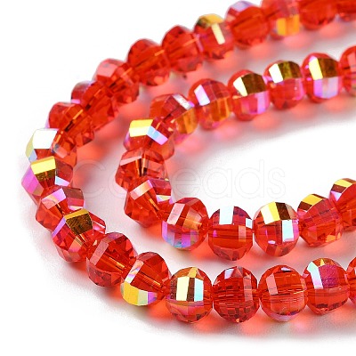 Transparent Electroplate Glass Beads Strands GLAA-Q099-C01-M01-1-1