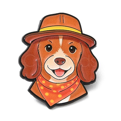 Cocker Spaniel in Explorer Hat  Alloy Enamel Pins LS-AL-CBA6DDE-03D-1