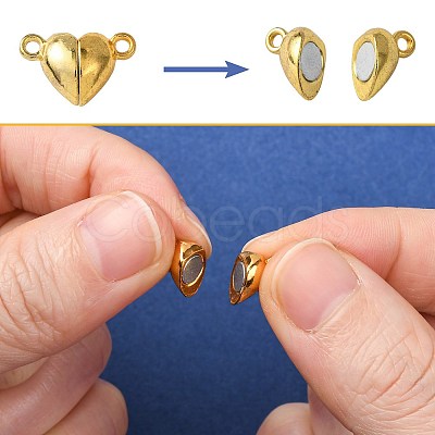 20 Bags 4 Styles 2 Colors Brass & Alloy Magnetic Clasps with Loops KK-FS0002-01-1