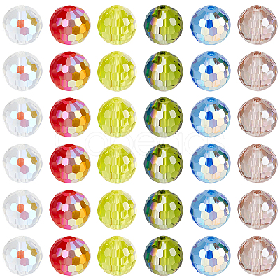 96Pcs 6 Colors AB Color Plated Glass Beads EGLA-PA0001-41-1