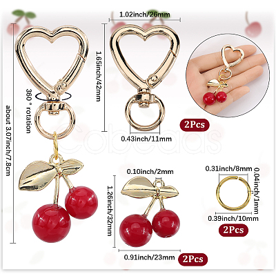 DIY Cherry Keychain Kits DIY-SP0003-02-1