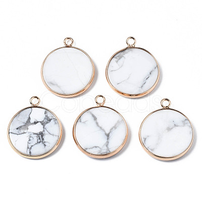 Natural Howlite Pendants G-Q998-010H-1