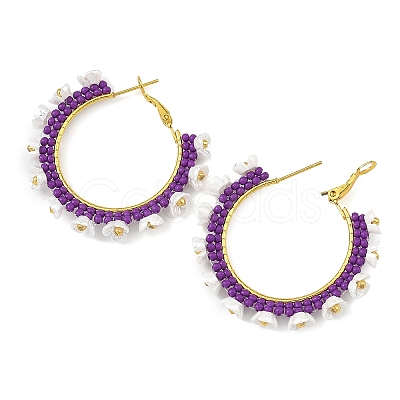 Glass Hoop Earrings EJEW-MZ00827-02-1