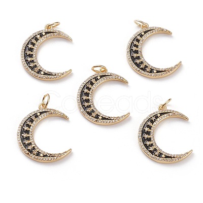 Brass Micro Pave Clear Cubic Zirconia Pendants KK-C100-20G-1