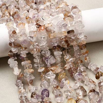 Natural Lodolite Quartz Beads Strands G-H315-A01-01-1