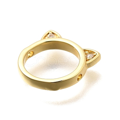 Brass Micro Pave Clear Cubic Zirconia Bead Frame KK-S508-34G-1