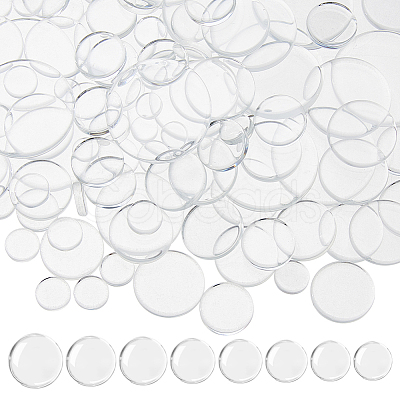 200Pcs 8 Styles Transparent Glass Cabochons GLAA-FH0001-88-1