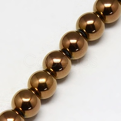 Electroplate Non-magnetic Synthetic Hematite Beads Strands G-J169A-8mm-01-1