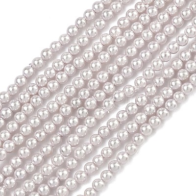 Electroplated Shell Pearl Beads Strands BSHE-G041-2mm-06-1