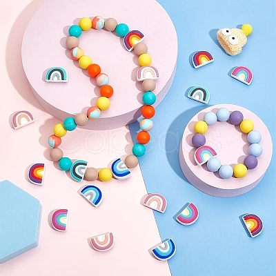 20Pcs 5 Colors Silicone Beads SIL-CA0001-09-1