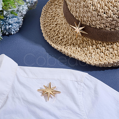 2Pcs Star Alloy Lapel Pins for Backpack Clothes JEWB-PH0001-74KCG-1