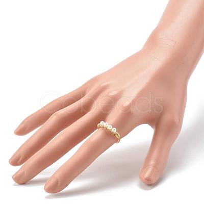 Round Shell Pearl Beads Finger Rings RJEW-TA00001-1