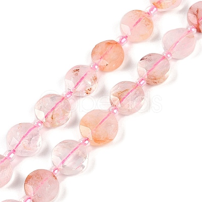 Natural Red Hematoid Quartz/Ferruginous Quartz Beads Strands G-C116-A17-01-1