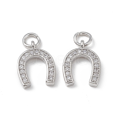 Brass Micro Pave Cubic Zirconia Charms KK-E068-VB277-1