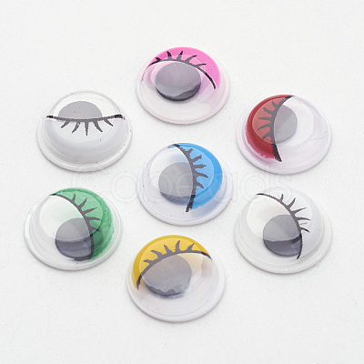 Plastic Wiggle Googly Eyes Buttons DIY Scrapbooking Crafts Toy Accessories with Label Paster on Back X-KY-S003B-10mm-M-1