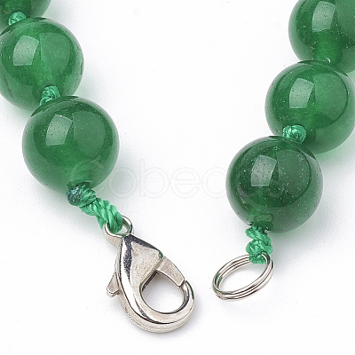 10MM Round Dyed Natural White Jade Beaded Necklaces NJEW-S404-18-01-1
