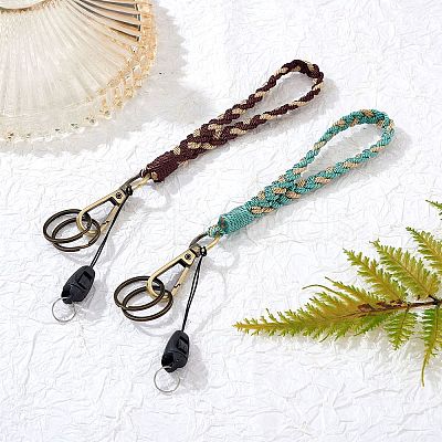 2Pcs Boho Macrame Wristlet Keychain Keying KEYC-SW00004-06-1