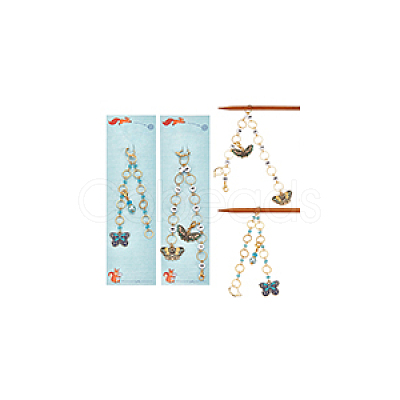 Glass & Acrylic Beaded Knitting Row Counter Chains HJEW-NB00085-1
