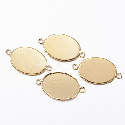 Ion Plating(IP) 304 Stainless Steel Cabochon Connector Settings X-STAS-H394-01G-1