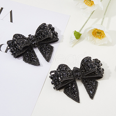 Polyester Bowknot Shoe Decorations LS-FIND-WH0126-445-1