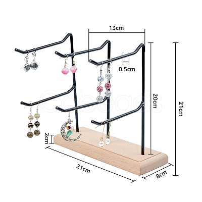 2-Tier 3-Row Wood Jewelry Display Stands EDIS-WH0016-008A-1