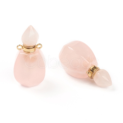 Faceted Natural Rose Quartz Pendants G-H252-B04-1