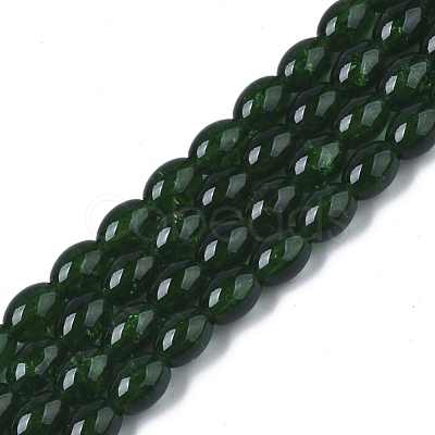 Transparent Crackle Glass Beads Strands DGLA-S085-6x8-19-1