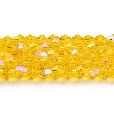 Transparent Electroplate Glass Beads Strands EGLA-A039-T6mm-L22-1