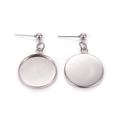 Tarnish Resistant 304 Stainless Steel Stud Earring Settings STAS-L226-019D-P-1