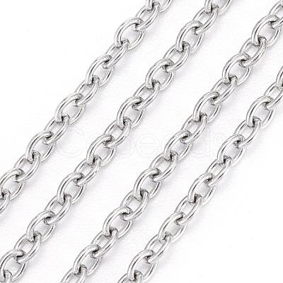 Non-Tarnish 3.28 Feet 304 Stainless Steel Cable Chains X-CHS-F006-02C-P-1