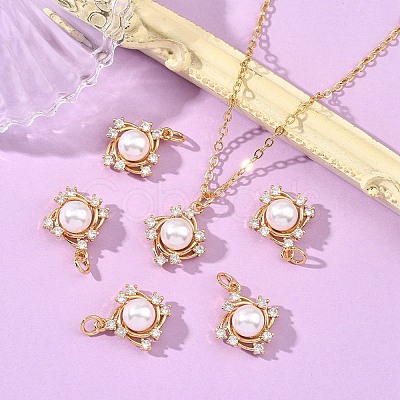 SHEGRACE Brass Pave Clear Cubic Zirconia Charms XGRQ4D928-663G-1