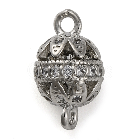Brass Micro Pave Clear Cubic Zirconia Connector Charms KK-A230-06F-P-1