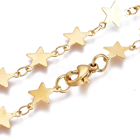 304 Stainless Steel Link Chain Necklaces NJEW-L457-008G-1
