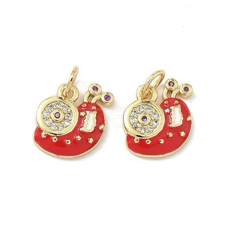 Brass Micro Pave Cubic Zirconia Pendants KK-H537-17G-02-1