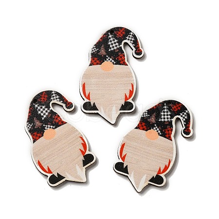 Christmas Single Face Printed Wood Big Pendants WOOD-H102-01H-1